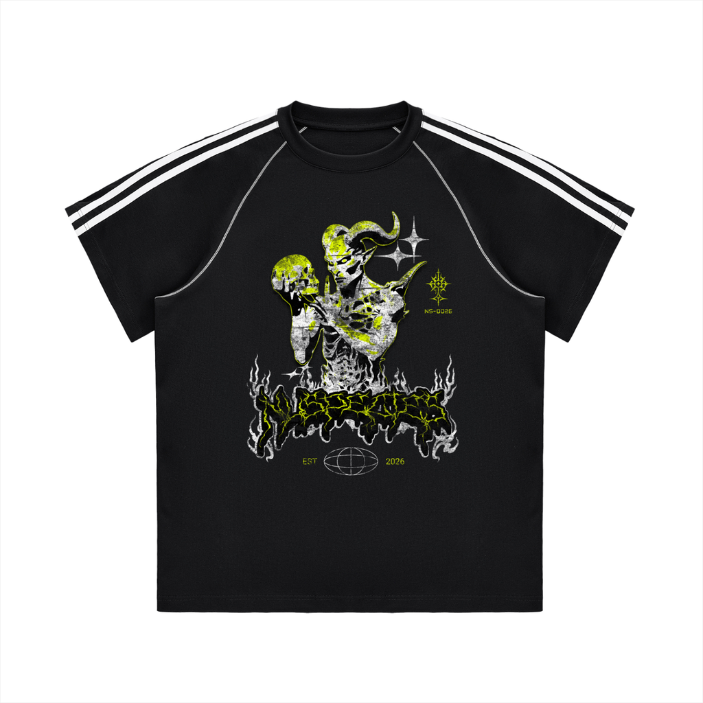 streetwear,GraphicTee,jerseytee,raglantee,oversizetee,blacktee,statementee,darkstreetwear,gothstreetwear,metalinspired,punkstreetwear,nuspecies,dualform,unisex,gothic